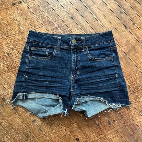 American Eagle denim cutoff super stretch size 2 shorts - Picture 1 of 3